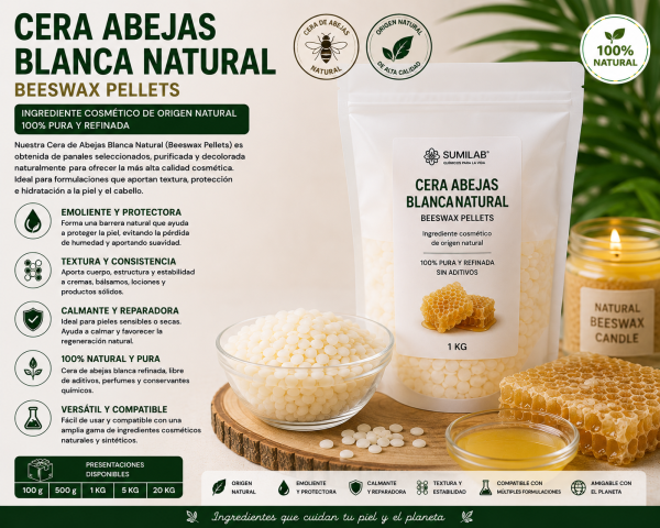Cera abejas blanca natural -Beeswax Pellets