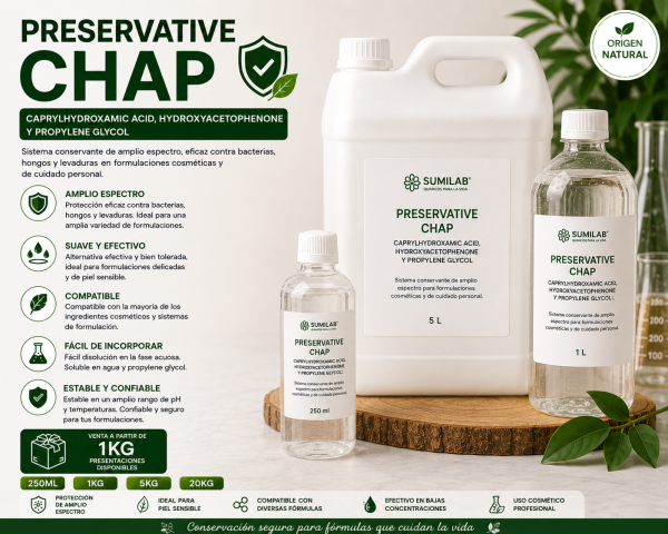 Preservative Chap (Caprylhydroxamic Acid y Hydroxyacetophenone y Propylene Glycol)